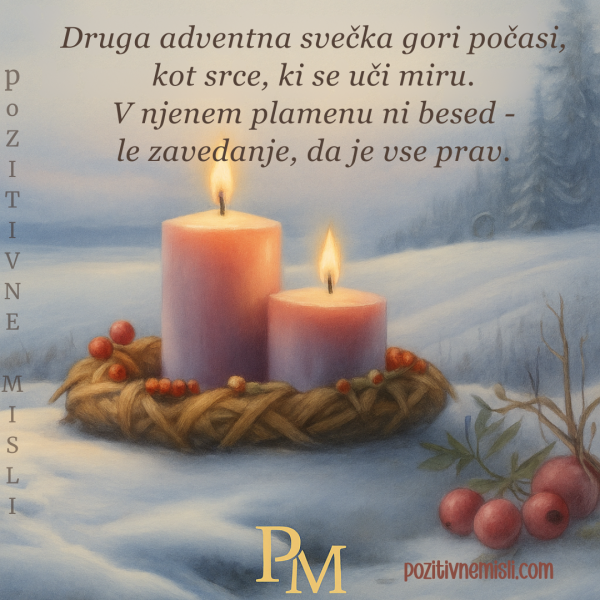 Druga adventna svečka – misel o miru in zavedanju