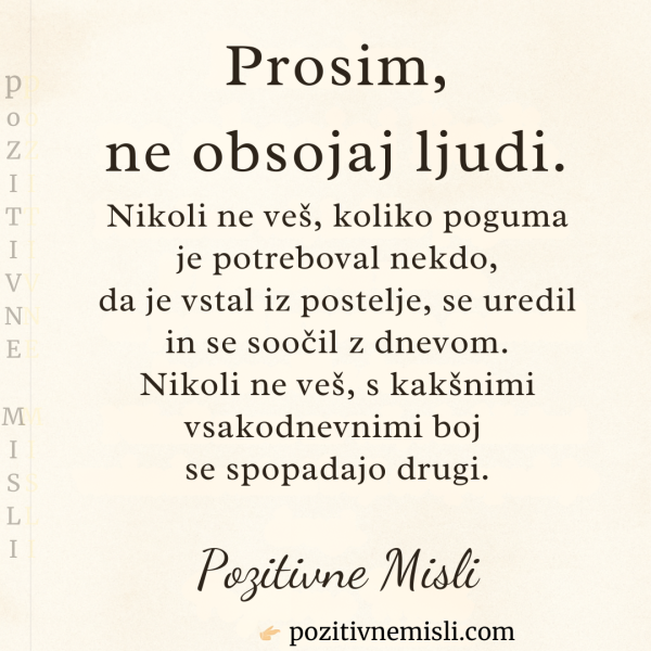 Prosim, ne obsojaj ljudi - Misli 🧑🏻
