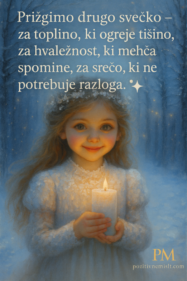 Druga adventna svečka – misel o toplini, hvaležnosti in sreči