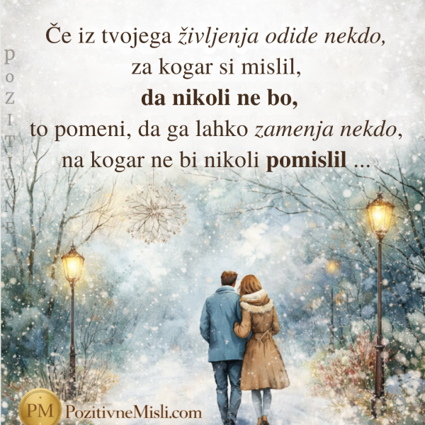 Ko nekdo odide, se odpre prostor za novo