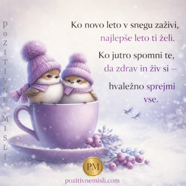 Ko novo leto zaživi, hvaležno sprejmi življenje