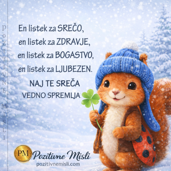 En listek za srečo – misel o zdravju, ljubezni in obilju