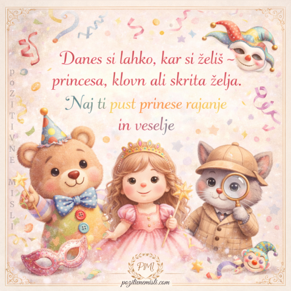 Pustna misel: Danes si lahko, kar si želiš