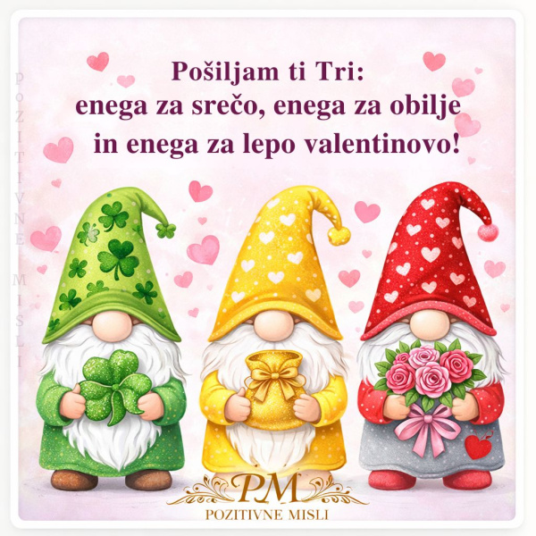 Pošiljam ti tri palčke - za srečno valentinovo