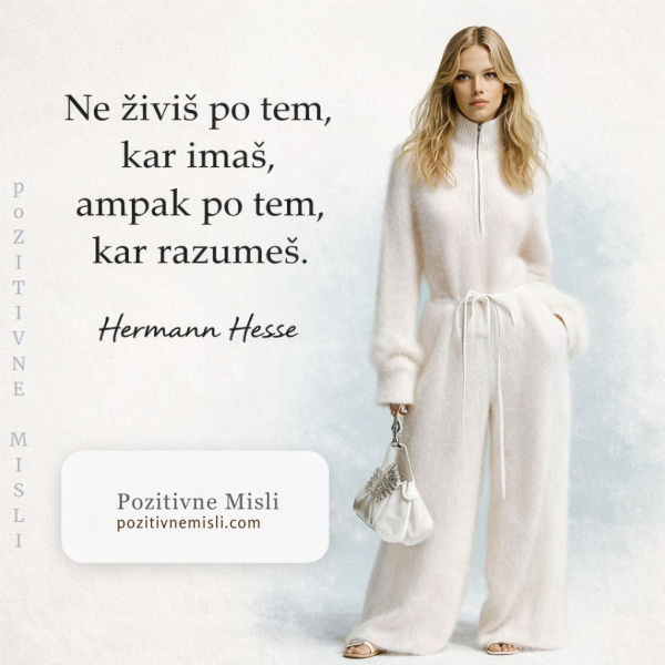 Ne živiš po tem, kar imaš - Citat