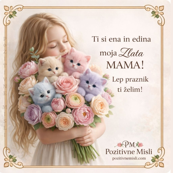 Misel za mamo - ti si ena in edina moja zlata mama