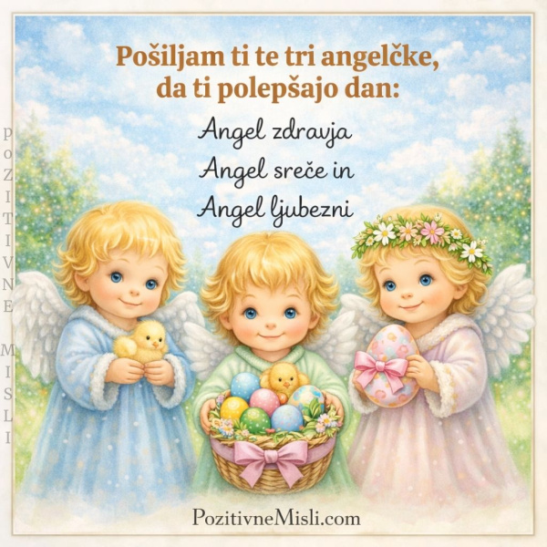 Velika noč - Trije angelčki za zdravje, srečo in ljubezen