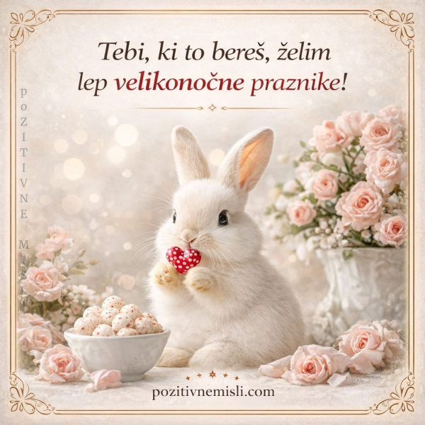 Velika noč - lepo voščilo z zajčkom