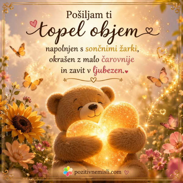 Topel objem, napolnjen z ljubeznijo in toplino