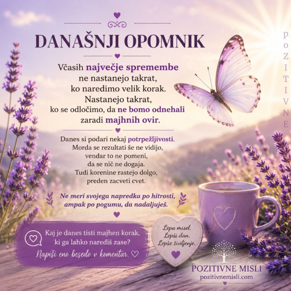 Današnji opomnik: Včasih največje spremembe