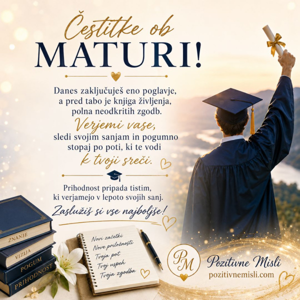 Čestitke ob maturi – verzi, misli in lepe želje