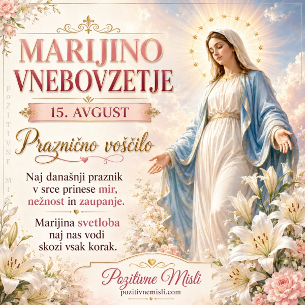 15. avgust  - Praznično voščilo
