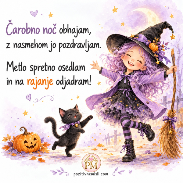 Pozitivčica za noč čarovnic - čarobno noč obhajam