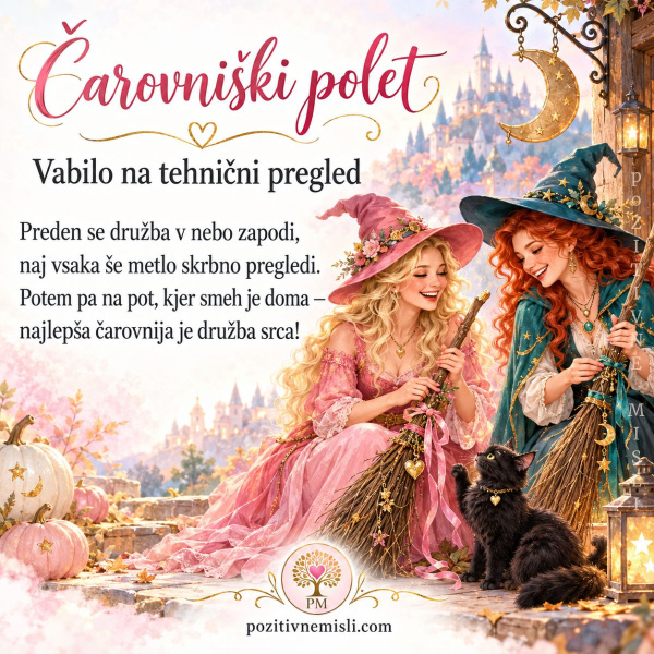 Čarovniški polet – zabavno vabilo za noč čarovnic