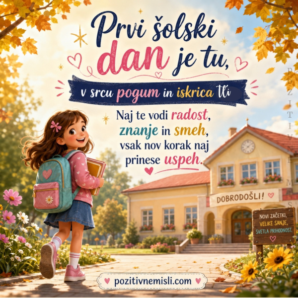 Prvi šolski dan je tu – lepa misel za začetek šole