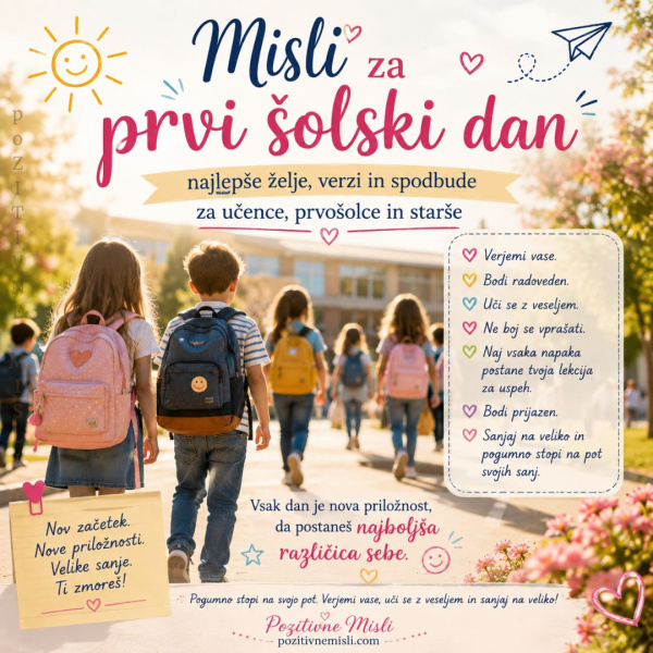 Misli in verzi za prvi šolski dan