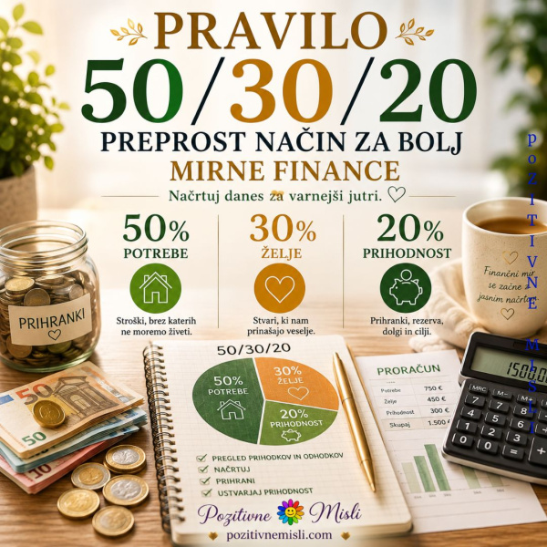 Pravilo 50/30/20 – preprost način za urejanje financ