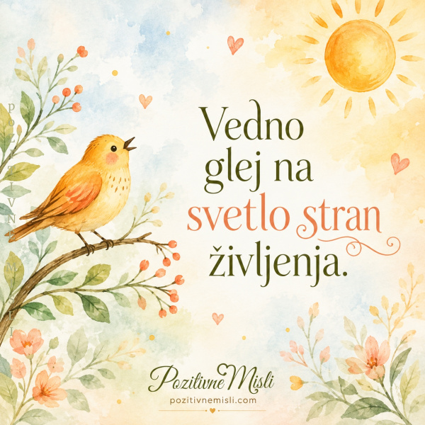 Vedno glej na svetlo stran življenja