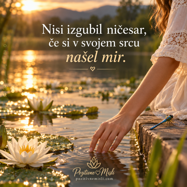 Nisi izgubil ničesar, če si v svojem srcu našel mir