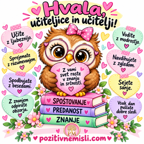 Zahvala učiteljici in učitelju – lepe misli in besede hvaležnosti