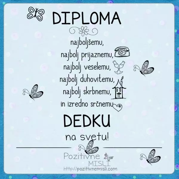 Diploma najboljšemu DEDKU