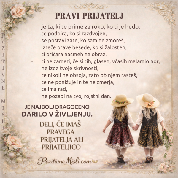 Pravi prijatelj – največje darilo v življenju