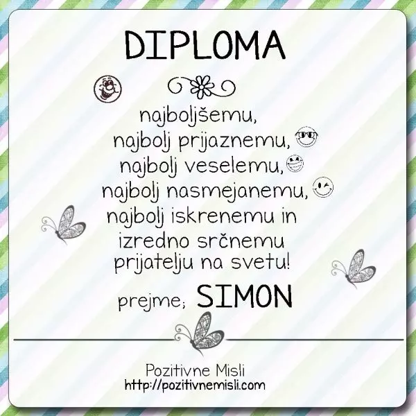Diploma - prijatelj Simon