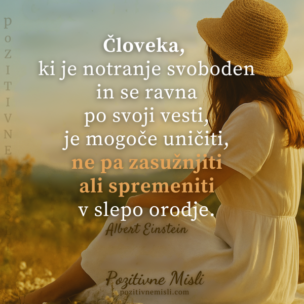 Albert Einstein Citat o notranji svobodi